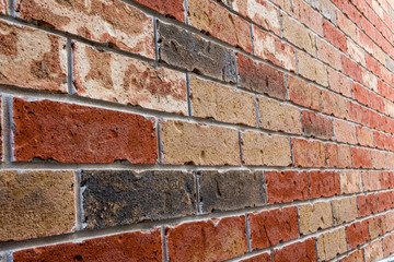 Wall lined with red brick