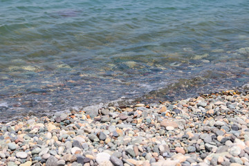 Pebble beach of the Black sea
