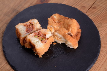 Stuffed skewer with minced meat  