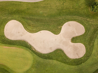 Aerial view of golf course in Europe
