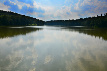 Magic lake in a forest, Czech Republic. 