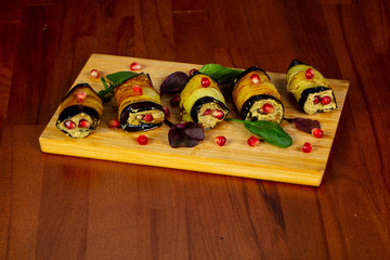 Eggplant roll with nuts