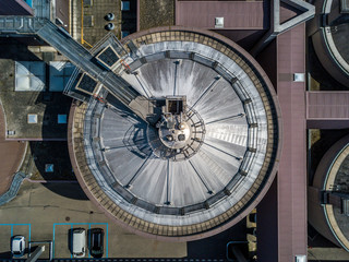  Aerial view of wastewater treatment plant in Switzerland, Europe