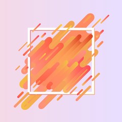 Trendy background template with vibrant gradient red yellow colors and abstract round blended shapes flow in square frame. Vector modern poster, banner, presentation layout