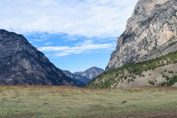 glade between the mountains in Ingushetia