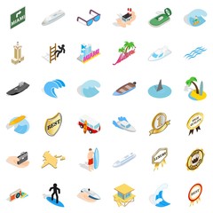 Sea boat icons set. Isometric style of 36 sea boat vector icons for web isolated on white background