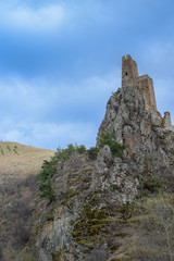 Ancient tower on a high hill, Ingushetia, Vovnushki