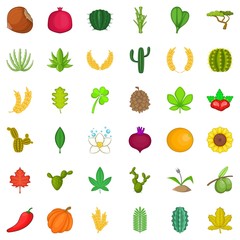 Botany icons set. Cartoon style of 36 botany vector icons for web isolated on white background