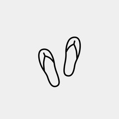 Beach slippers icon. Flip flops sign isolated on white background. Flat design style. Vector illustration.