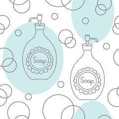 Soap and Bubbles-Spa in the Country.Seamless Repeat Pattern