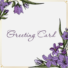 Vector greeting card with flowers