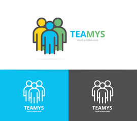 Simple teamwork, group of three people, human resources logo design template. Symbol and sign vector illustration