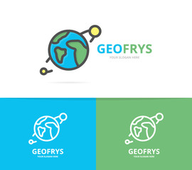 Simple planet logo design template. Symbol and sign vector illustration