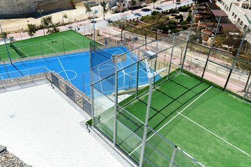 Tennis and basketball courts, view from above