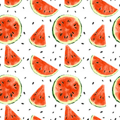 Seamless summer watermelon abstract pattern