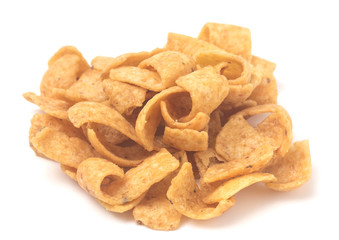 Yellow Corn Chips Isolated on a White Background