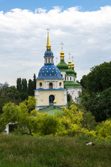 Fototapeta na wymiar Monastery in the botanical garden of Kiev Ukraine