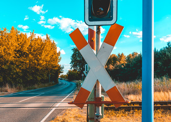 andreaskreuz at Railroad Crossing