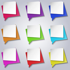 Vector colorful empty bubbles speech icons set.
