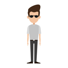 Man with sunglasses cartoon isolated vector illustration graphic design