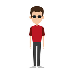 Man with sunglasses cartoon isolated vector illustration graphic design