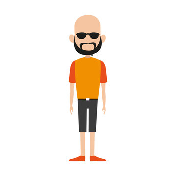 Man with sunglasses cartoon isolated vector illustration graphic design