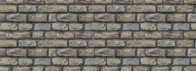 narrow panoramic background lime gray stone series of weathered blocks base wall of the castle old weathered surface