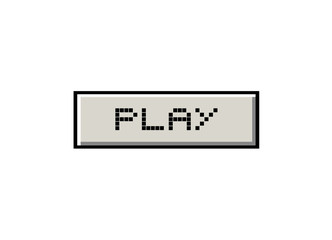 retro button with play message