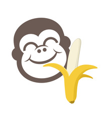funny monkey eating bananas