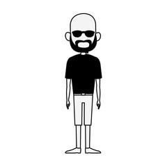 Fototapeta premium Man with sunglasses cartoon isolated vector illustration graphic design