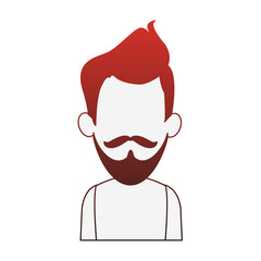 Young man faceless profile vector illustration graphic design