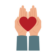 Hand with lovely heart vector illustration graphic design