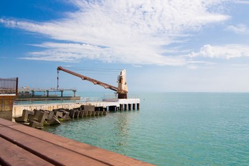 Loading crane on the pier