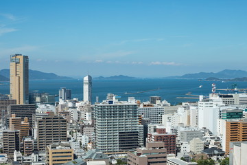 Fototapeta premium Cityscape of Takamatsu city,Kagawa,Shikoku,Japan