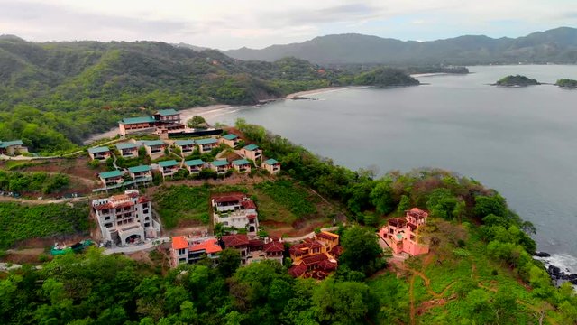 Costa Rican paradise, Danta&rsquo;s Beach in Guanacaste, Tilt up aerial shot