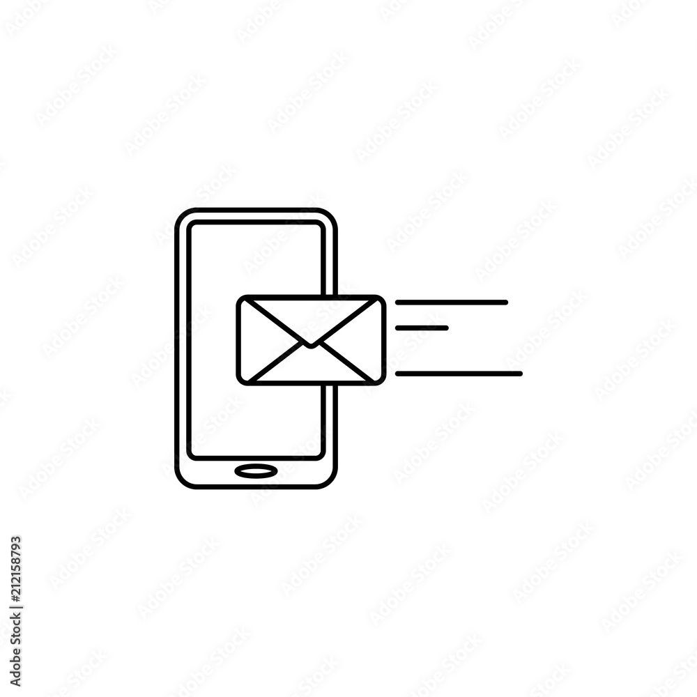 Poster inbox in smart phone icon. element of sosial media network icon for mobile concept and web apps. thi