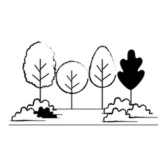 forest landscape scene icon vector illustration design