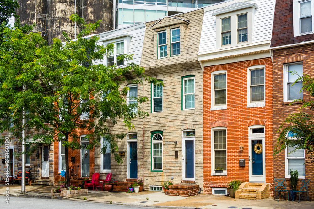 Canvas Prints Row houses in Locust Point, Baltimore, Maryland