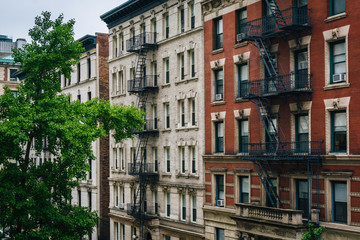 Brick buildings in Morningside Heights, Manhattan, New York City.