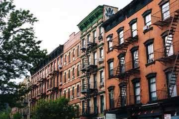 Brick residential buildings in Greenwich Village, Manhattan, New York City.
