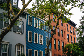 Fototapeta na wymiar Houses in Brooklyn Heights, New York City.