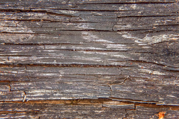 Simple eco rustic old vintage wooden flat lay desk texture. Close up of wall made of wooden planks