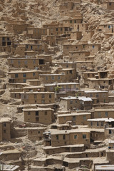 Houses of Kurdish village Palangan in Iran