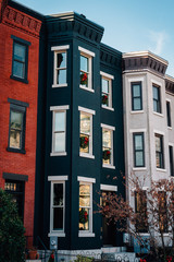 Fototapeta na wymiar Row houses near U Street, in Washington, DC.