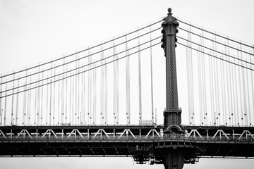 The Manhattan Bridge, seen from DUMBO, in Brooklyn, New York City.