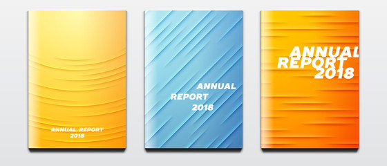 Corporate booklet covers or annual reports with soft cover