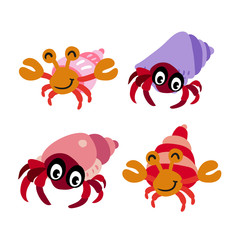 hermit crab character vector design