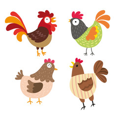 chicken character vector design