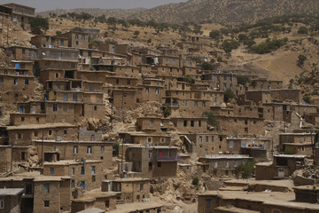 Traditional houses in Palangan village,  Kurdistan Province, Iran