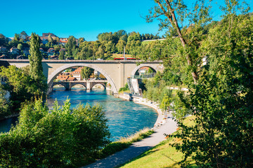 Fototapeta na wymiar Bern old town with river in Switzerland
